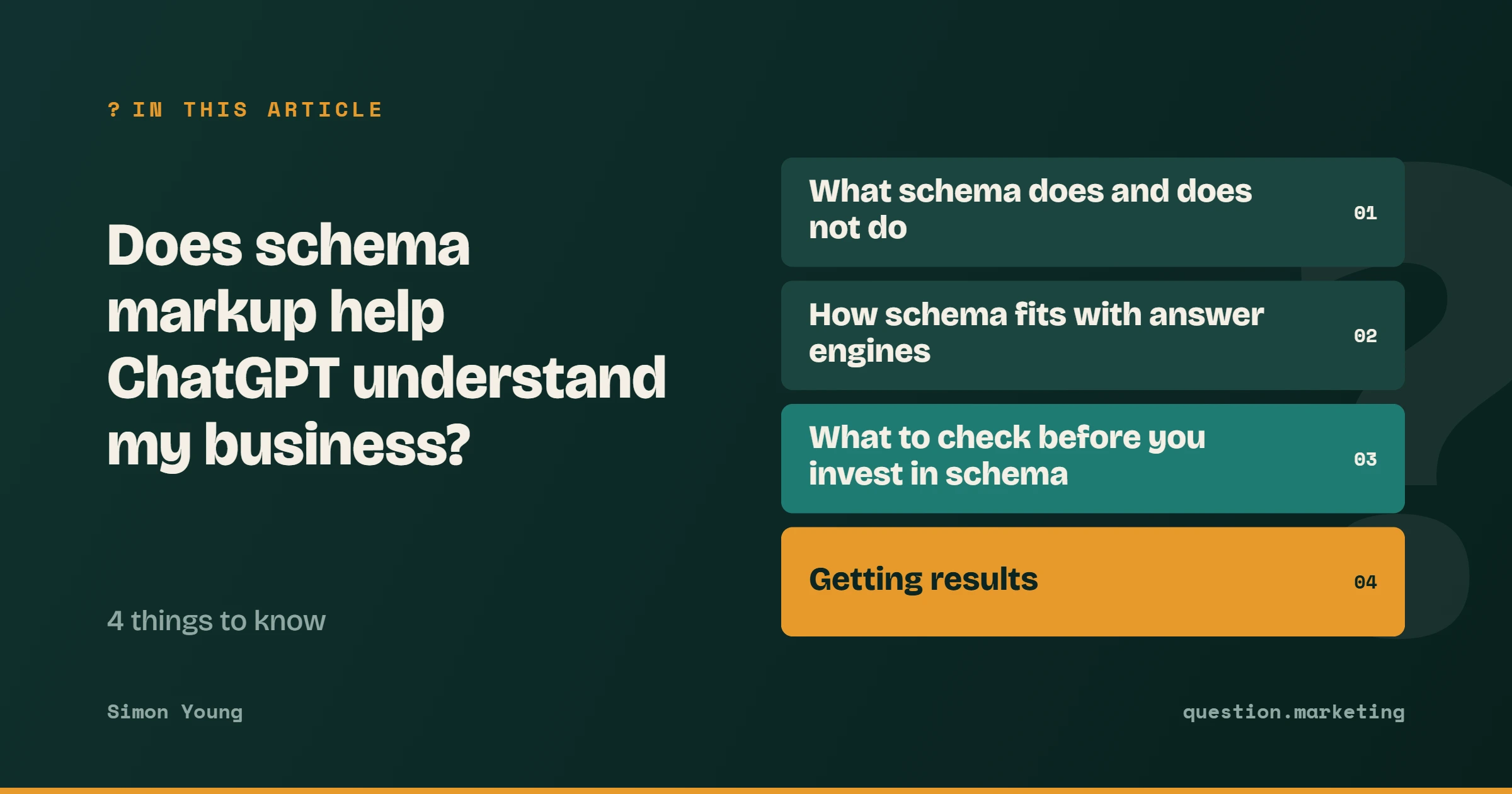 What this article covers: What schema does and does not do; How schema fits with answer engines; What to check before you invest in schema; Getting results